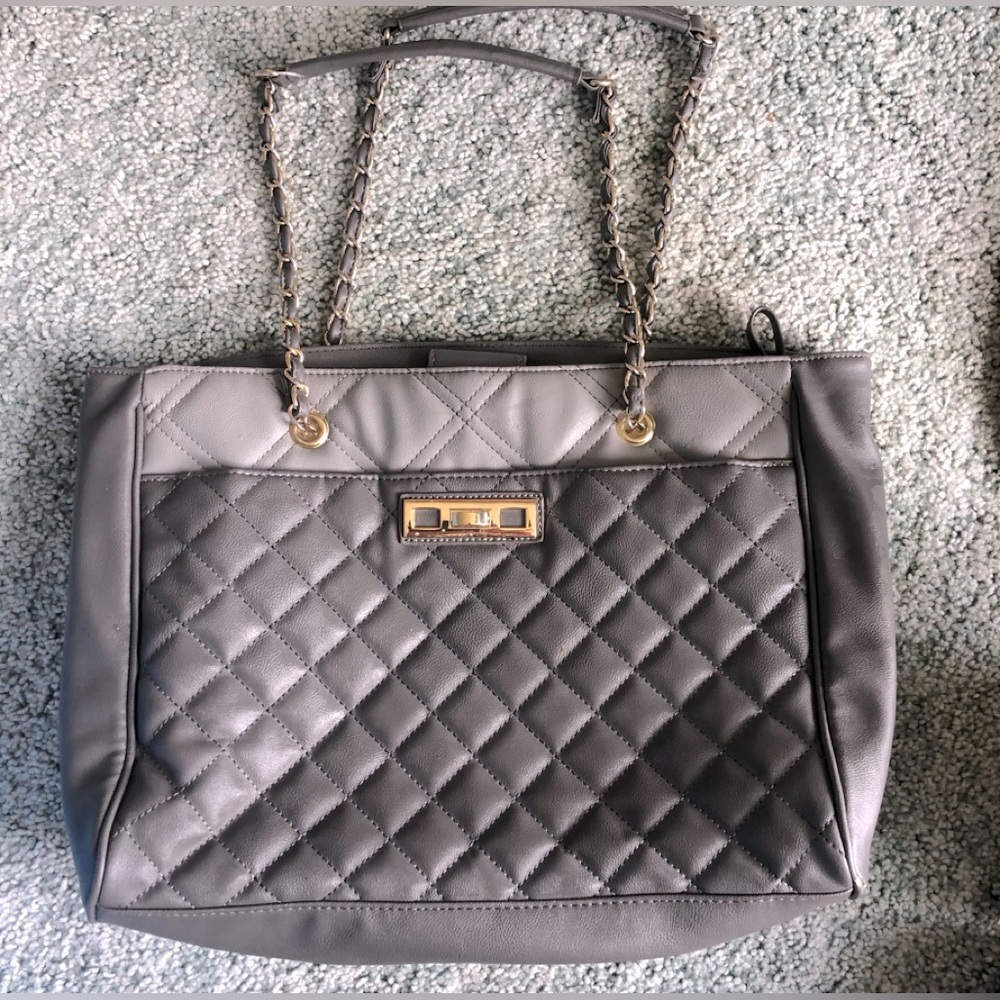 BLOWOUT SALE - Big Grey Shoulder Bag Purse